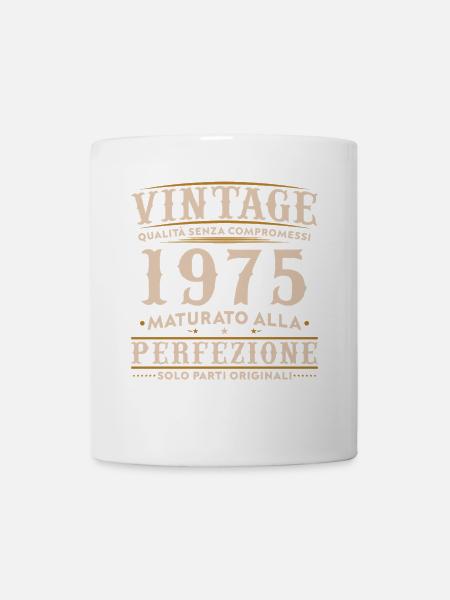 Vintage, 1975, 50ème anniversaire, Cadeau - Mug blanc - blanc