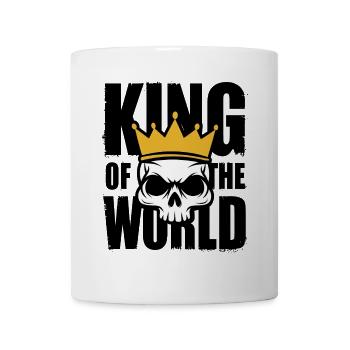 Totenkopf mit Krone King of the World - Tasse - Weiß - Vorne
