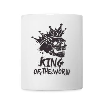 Skull and crossbones with crown King of the World - Mug - white - Front