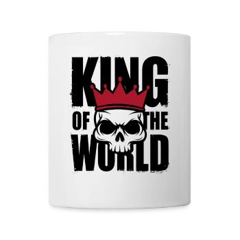 Skull and crossbones with crown King of the World - Mug - white - Front