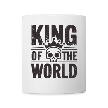 Skull and crossbones with crown King of the World - Mug - white - Front