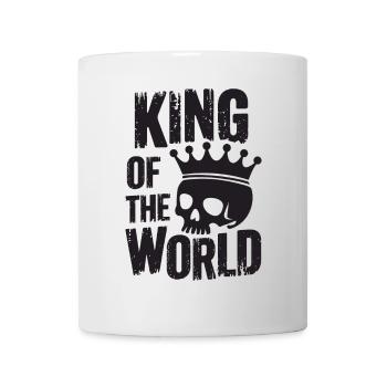 Totenkopf mit Krone King of the World - Tasse - Weiß - Vorne