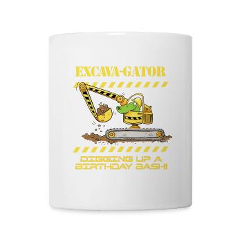 Construction Site Excavator Crocodile Saying Pun - Mug - white - Front