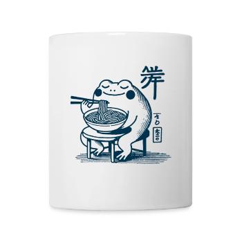 Kawaii Frog with Ramen Noodles Ukiyo-e Japanese - Mug - white - Front