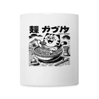 Chat Ramen Kawaii, Nouilles Japonaises - Mug blanc - blanc - Devant
