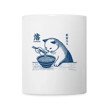 Chats et Nouilles Ramen Kawaii Rétro Japon - Mug blanc - blanc - Devant