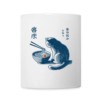 Nouilles Ramen Chat Kawaii Rétro Japon Streetwear - Mug blanc - blanc - Devant