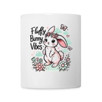 Fluffy Bunny Vibes - Chemise de lapin de Pâques mignonne - Mug blanc - blanc - Devant