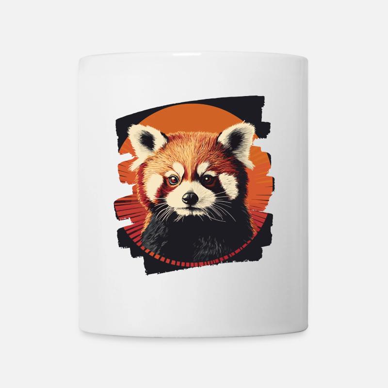 Roter Panda Retro - Tasse - Weiß