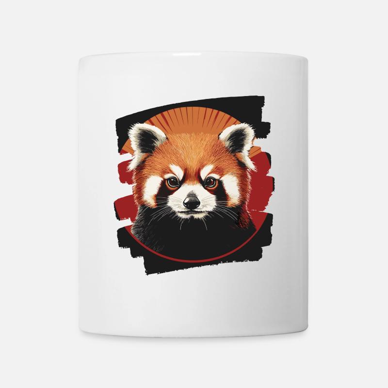 Roter Panda Retro - Tasse - Weiß