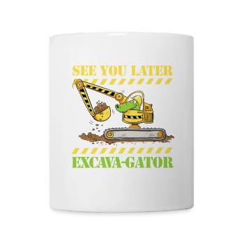 Construction Site Excavator Crocodile Saying Pun - Mug - white - Front