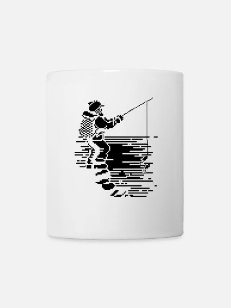 Angeln Pixel - Tasse - Weiß
