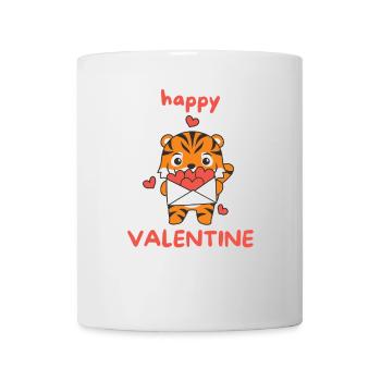 Tigres pour la Saint-Valentin animaux mignons avec des cœurs - Mug blanc - blanc - Devant