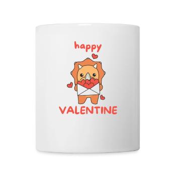 Tricératops pour la Saint-Valentin animaux mignons avec des cœurs - Mug blanc - blanc - Devant