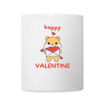 Hamster zum Valentinstag süße Tiere mit Herzen - Tasse - Weiß - Vorne