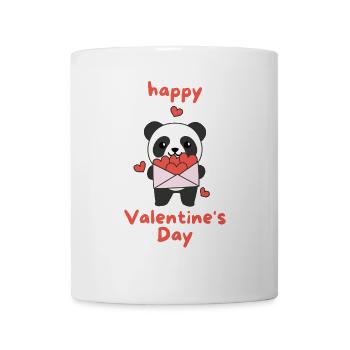 Panda zum Valentinstag süße Tiere mit Herzen - Tasse - Weiß - Vorne