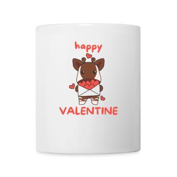 Okapi zum Valentinstag süße Tiere mit Herzen - Tasse - Weiß - Vorne