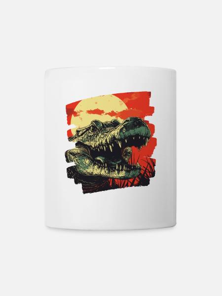 Krokodil Retro - Tasse - Weiß