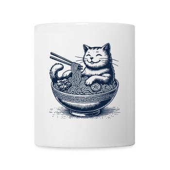 Kawaii Ramen Cat Streetwear Japanese Noodles - Mug - white - Front