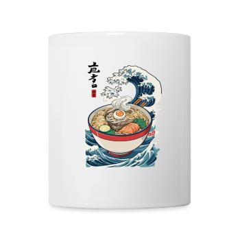 Ramen Ukiyo-E Waves Retro Japanese Streetwear - Mug - white - Front
