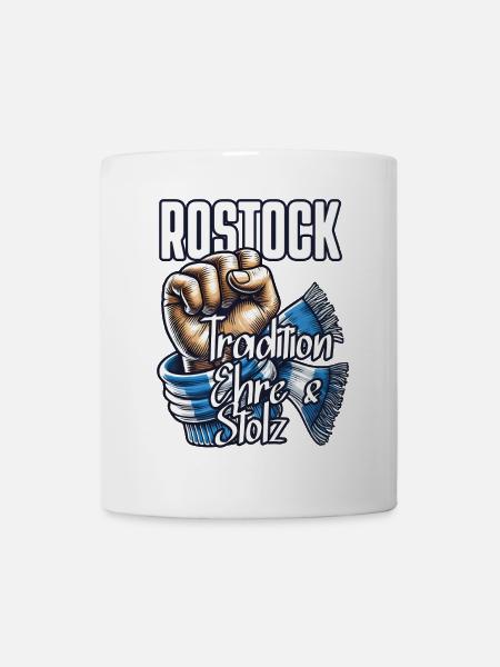 Rostock Fussball Fan-Schal - Tasse - Weiß