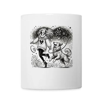 Magischer Moment zwischen Mensch und Hund - Tasse - Weiß - Vorne