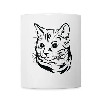 Katzenliebhaber - Elegantes Katzenporträt - Tasse - Weiß - Vorne