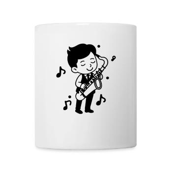 Saxophonist Child Drawing - Mug - white - Front