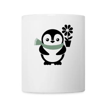 Pingouin mignon avec fleur pour tout le monde - Mug blanc - blanc - Devant