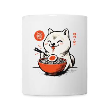 Ramen Noodles Love Shiba Dog Japan Retro Ukiyo-E - Mug - white - Front