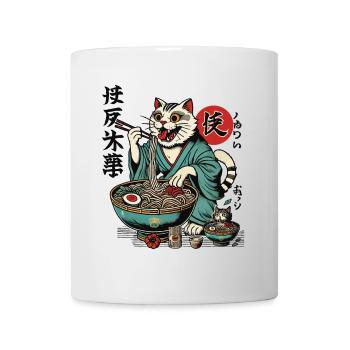 Japanese Retro Ukiyo-E Ramen Noodles Streetwear - Mug - white - Front