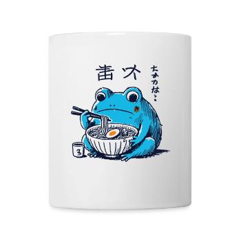 Kawaii Ramen Frog Ukiyo-E Retro Aesthetic - Mug - white - Front