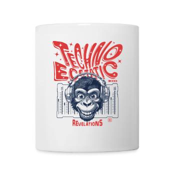 Rhythm Shirt: Chimpanzees and Techno in Harmony - Mug - white - Front