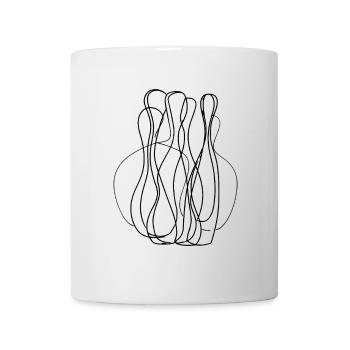 Dessin au trait de bowling - Mug blanc - blanc - Devant