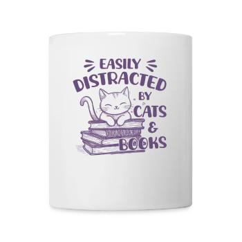 Leicht Von Katzen Und Büchern Ablenken Süße Katze - Tasse - Weiß - Vorne