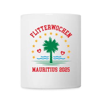 Flitterwochen Mauritius 2025 Hochzeitsreise - Tasse - Weiß - Vorne