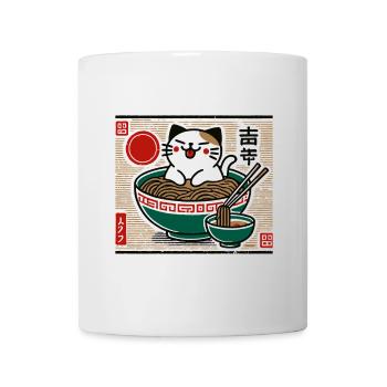 Ramen Japonais Cat Ukiyo-E Streetwear - Mug blanc - blanc - Devant