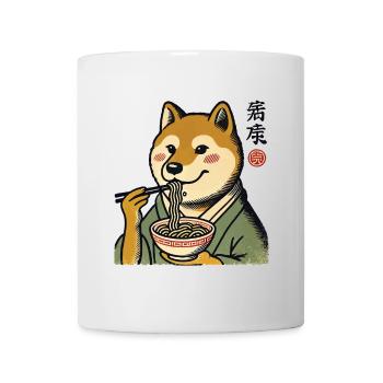 Shiba Dog Ramen Noodles Funny Dogs Ukiyo-E - Mug - white - Front