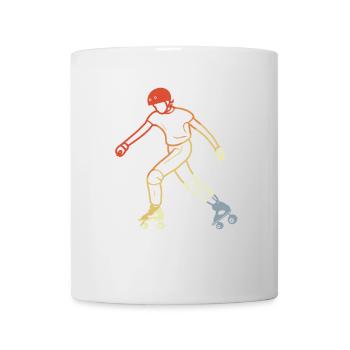 Patins à roulettes look vintage - Mug blanc - blanc - Devant