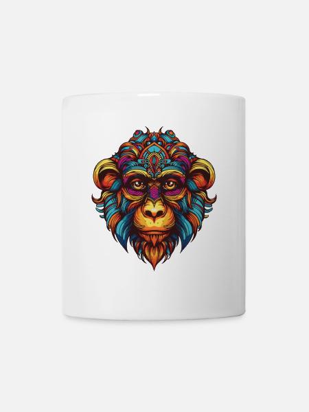Affe Portrait - Tasse - Weiß