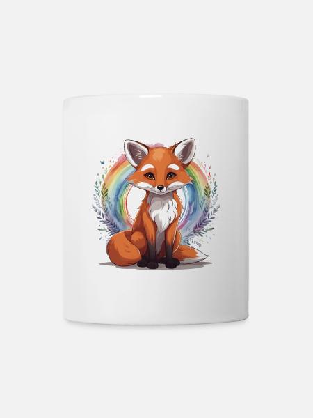 Regenbogen Fuchs Füchse Füchsin Kind - Tasse - Weiß