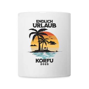 Korfu Urlaub 2025 Griechenland Reise - Tasse - Weiß - Vorne