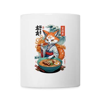 Kitsune Fox Ramen Noodles Kawaii Japan Retro - Mug - white - Front