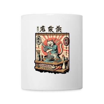 Lustiger Ramen Chefkatze Kawaii Retro Japan - Tasse - Weiß - Vorne