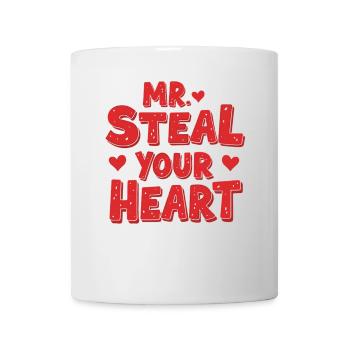 Mr Steal Your Heart Romantique Saint-Valentin - Mug blanc - blanc - Devant