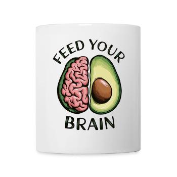Füttern Sie Ihr Gehirn Avocado Illustration - Tasse - Weiß - Vorne