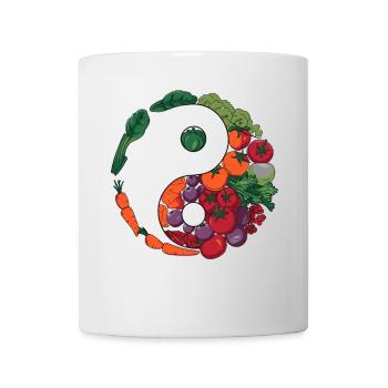 Yin Yang Gemüse Balance Kunst - Tasse - Weiß - Vorne