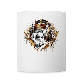 Crâne de jeu avec casque et ailes Golden Crown - Mug blanc - blanc - Devant