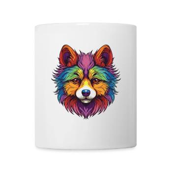 Portrait de chien de Poméranie - Mug blanc - blanc - Devant