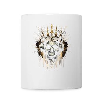 Crâne de jeu avec couronne - Mug blanc - blanc - Devant